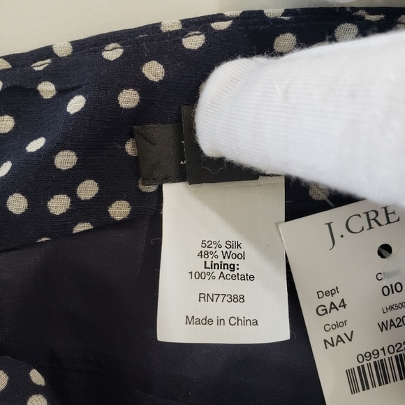 NWT- J Crew Swirling dot Navy Ruffle Dress - Picture 7 of 8